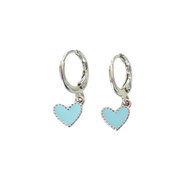 True Blue Heart Earrings - Picture 1 of 1